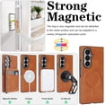 thumbnail image 3 of Decase Mag-Safe Case for Samsung Galaxy Z Fold 7,Detachable 2-in-1 Magnetic Card Wallet Case with Pop-Up Card Holder,Shockproof PU Leather Hybrid Cover,Wireless Charging Compatible,Brown, 3 of 10