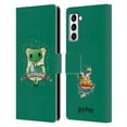 thumbnail image 1 of Head Case Designs Officially Licensed Harry Potter Deathly Hallows II Slytherin Leather Book Wallet Case Cover Compatible with Samsung Galaxy S21+ 5G, 1 of 6