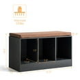thumbnail image 2 of Costway 3-Cube Storage Box Organizer Shoe Bench w/ Padded Cushion Books Toys Decorations, 2 of 10