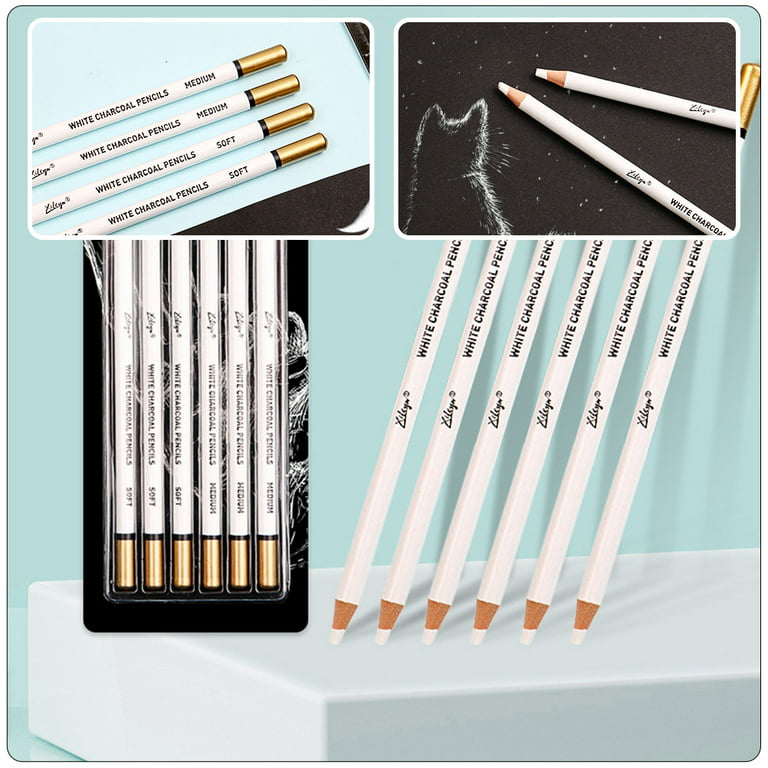 NUOLUX 2Pcs Charcoal Pencils Sketch White Pencils Drawing Sketching  Painting Tools 