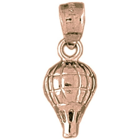 14K Rose Gold Hot Air Balloon Pendant - 21 mm
