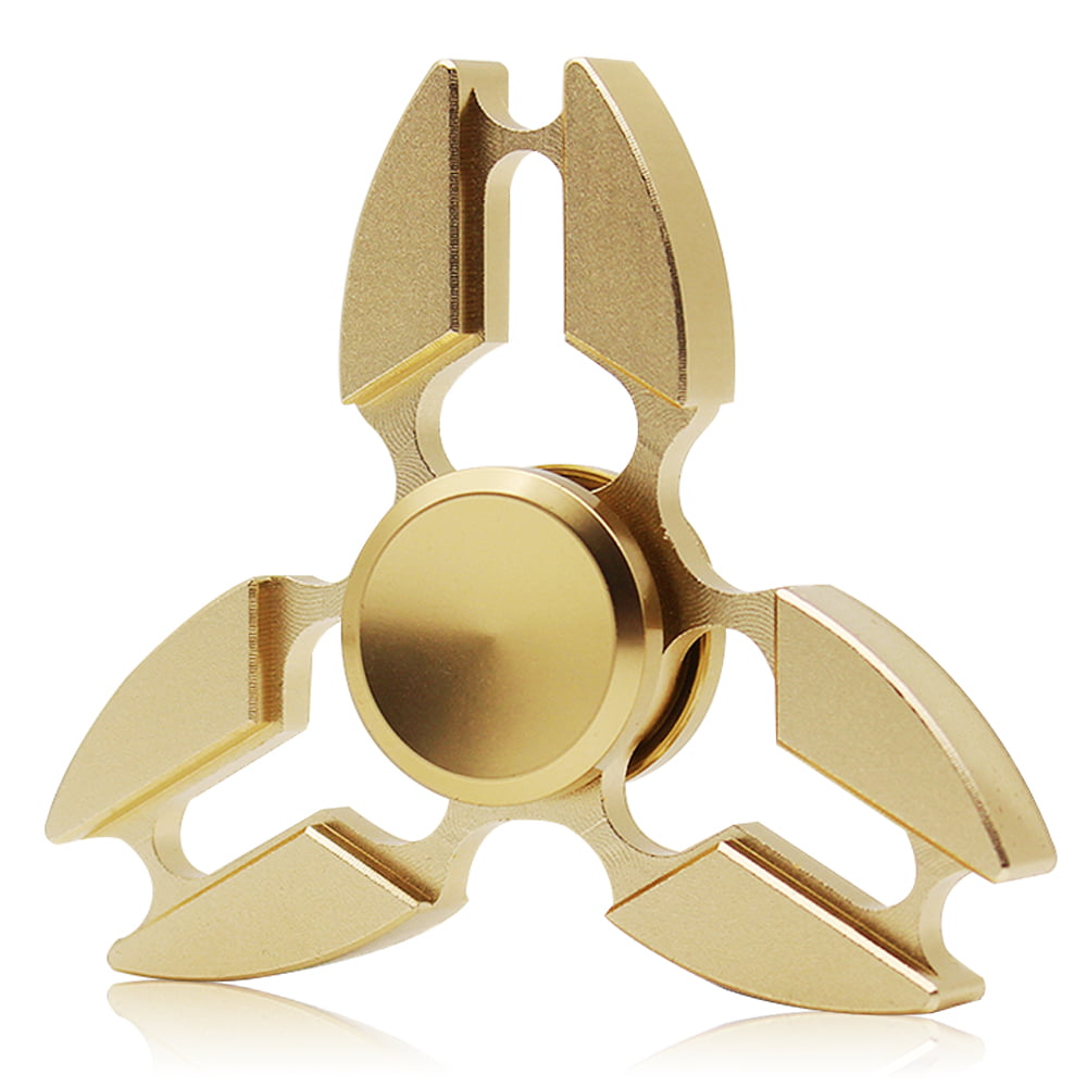 Details about   Gold Fidget Spinner Edc Hand Toy Metal Adhd Finger Tri Focus Brass New Kids 