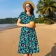 thumbnail image 4 of Balery Leopard 1 Vestidos sueltos de manga corta para mujer, vestidos de verano 2025, vestidos casuales de corte A con vuelo., 4 of 6