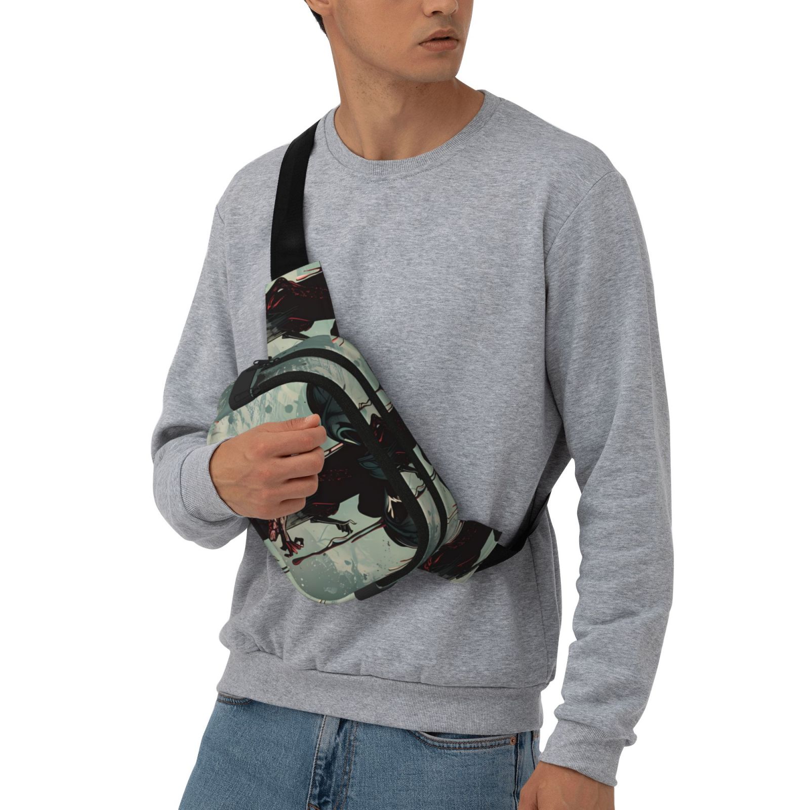 Picia Zombie Flower Apocalypse Print Square Double-Layer Waist Bag Mini Adjustable Waist Belt Bag Exercise Running Travel Hiking