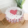thumbnail image 5 of Valentines Day Tablecloth Round 60 Inch Valentine''s Day Tablecloth Red Heart Romantic Decorative Table Cloth Buffalo Plaid Circle Table Cover for Home Kitchen Dining Room Outdoor Decor, 5 of 6