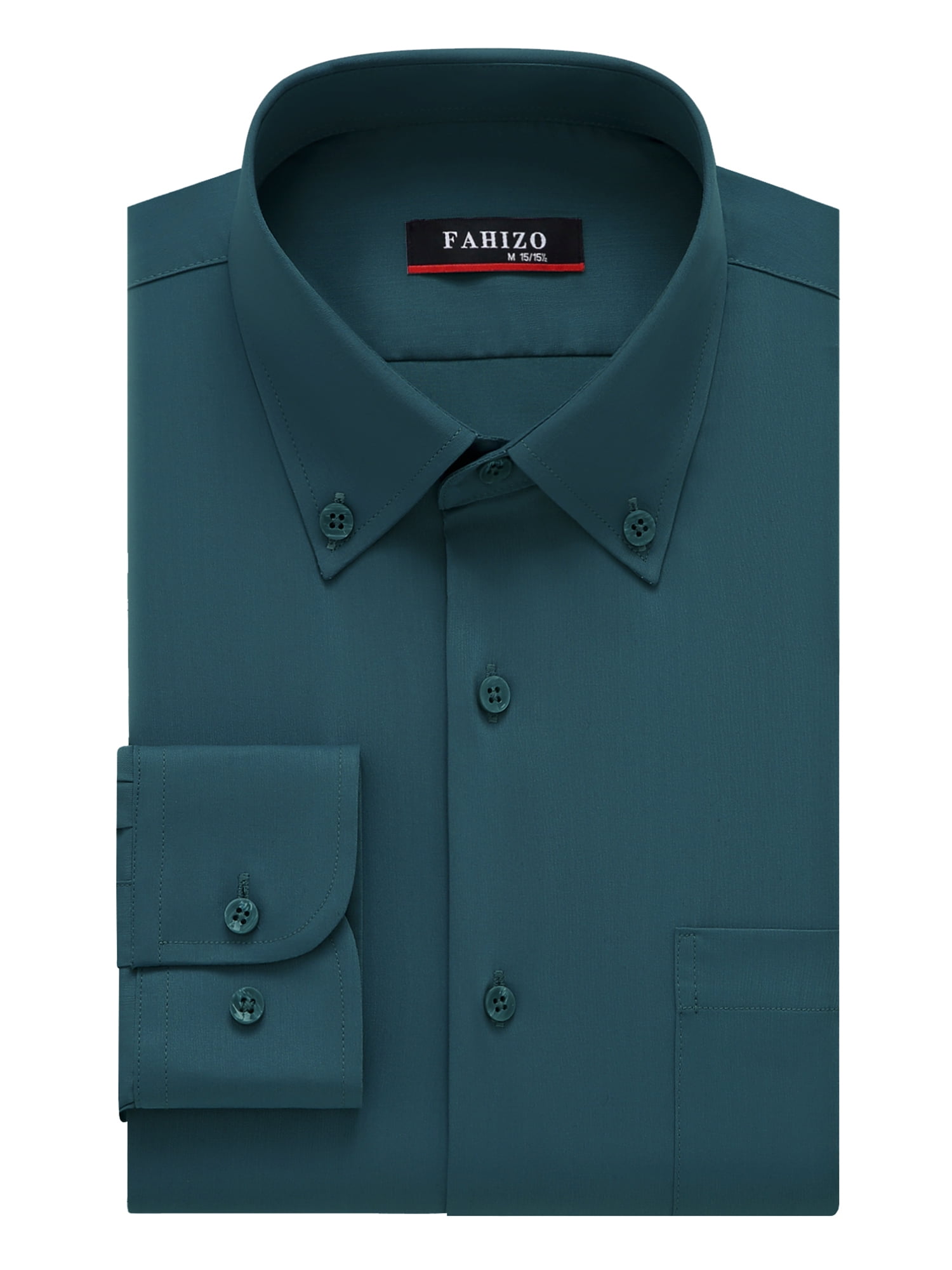 FAHIZO Men's Dress Shirt Long Sleeve Stretch Regular Fit Casual Button