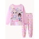 thumbnail image 3 of 2 girls casual crew neck cartoon print pajama sets, 3 of 5