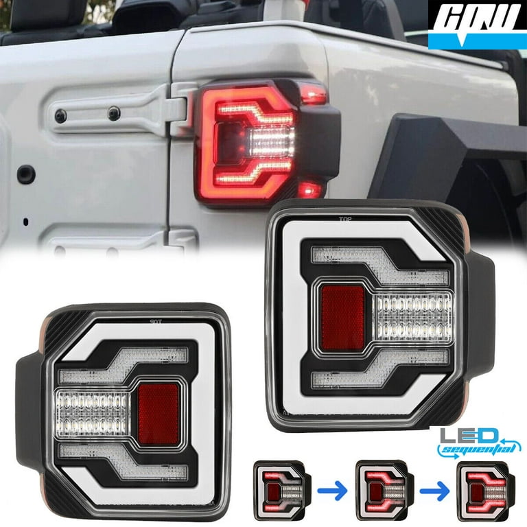 CPW LED Tail Lights Assembly for 2018-2022 Jeep Wrangler JL & JLU,  Functional Rear Brake Lamp Taillights Replacement 1 Pair Tail Lights  Assemblies
