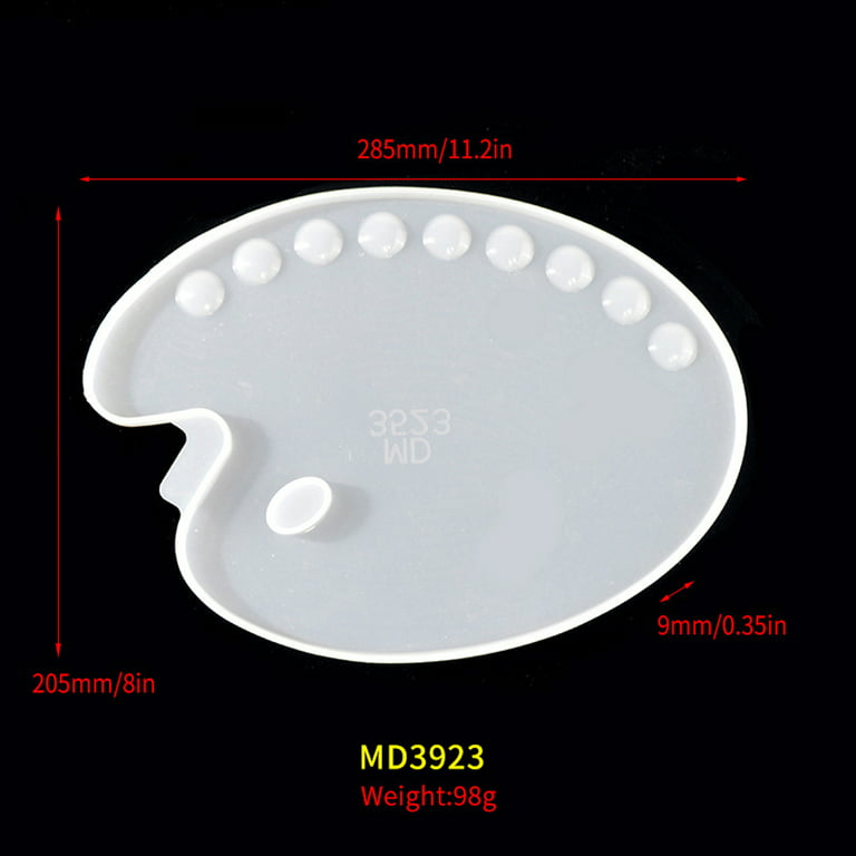 Silicone Mirror Palette Mold Crystal Resin Epoxy Oval Palette Mold