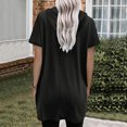 thumbnail image 3 of Women Summer Casual Fashion Short Sleeve Soild Color Hooded Long Double Pocket TShirt Top Long Sleeve Polyester Spandex Our Womens Long Sleeve Workout Top Womens Shirts Summer Short Sleeve Sports, 3 of 6