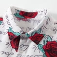 thumbnail image 3 of Bullpiano Toddler Baby Boy Gentleman Short Sets Kids Short Sleeve Button down Rose Print Shirt+Shorts Suits Casual Hawaiian Outfit 1-6Y, 3 of 9