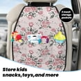 thumbnail image 5 of Fuzoiu Rose Flowers Print 2 Pack Kick Mat Back Seat Protector With 3 Storage Pockets, Universal Car Seat Back Organizer For Kids Pets, Waterproof Backseat Protector For Most Car, 5 of 8