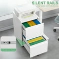 thumbnail image 5 of 2 Drawer File Cabinet with Lock, Metal Under Desk Rolling Filing Cabinet for Home Office, Mobile Filing Cabinet, 5 of 6