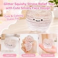 thumbnail image 4 of Glitter Squishy Relaxation Toy with Cute Face Design, 1-Pack, Clear White with Sparkles, for Relaxation and Focus, Sensory Toy, 4 of 4