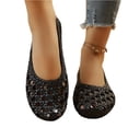 thumbnail image 5 of Women Hand Woven Hollow Slip-on Flat Shoes, Breathable Cutout Closed Toe Casual Walking Flats, Non-slip Lightweight Summer Daily Loafers, 4 Colors Available, 5 of 5