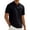 #Black, variant on DPTALR Men's Casual Solid Color Lapel Half-buttoned Short Sleeve Blouse Top,Black, XL
