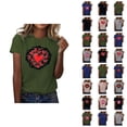 thumbnail image 1 of T-shirts de la Saint-Valentin pour Femmes 2026 Mode Manches Courtes Col Rond Cœur Graphique, 1 of 4