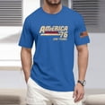 thumbnail image 2 of Hogleaql Patriotic 250th Anniversary T-Shirt Men's 1776-2026 Patriotic Short Sleeve Crew Neck American Flag T-Shirts Trendy Independence Day Loose Fit Tshirt Blue 4XL, 2 of 4