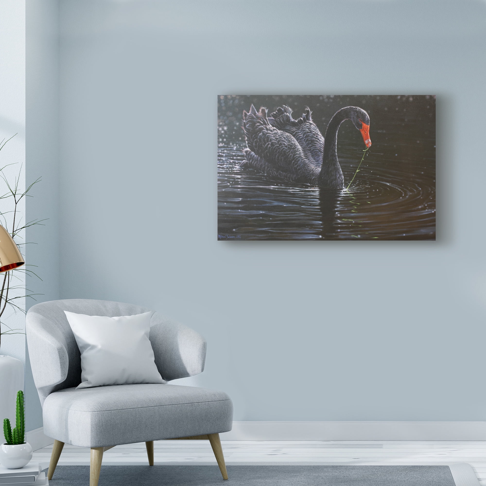 Trademark Fine Art 'Black Swan In Water' Canvas Art by Michael Jackson