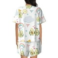 thumbnail image 6 of Fuzoiu Green Blue Avocado Print Women's Short-Sleeved Pajama Set,Lounge Sleepwear Set,Womens Pajama Sets 2 Piece,Button-Up Top and Shorts with Pockets-X-Large, 6 of 7