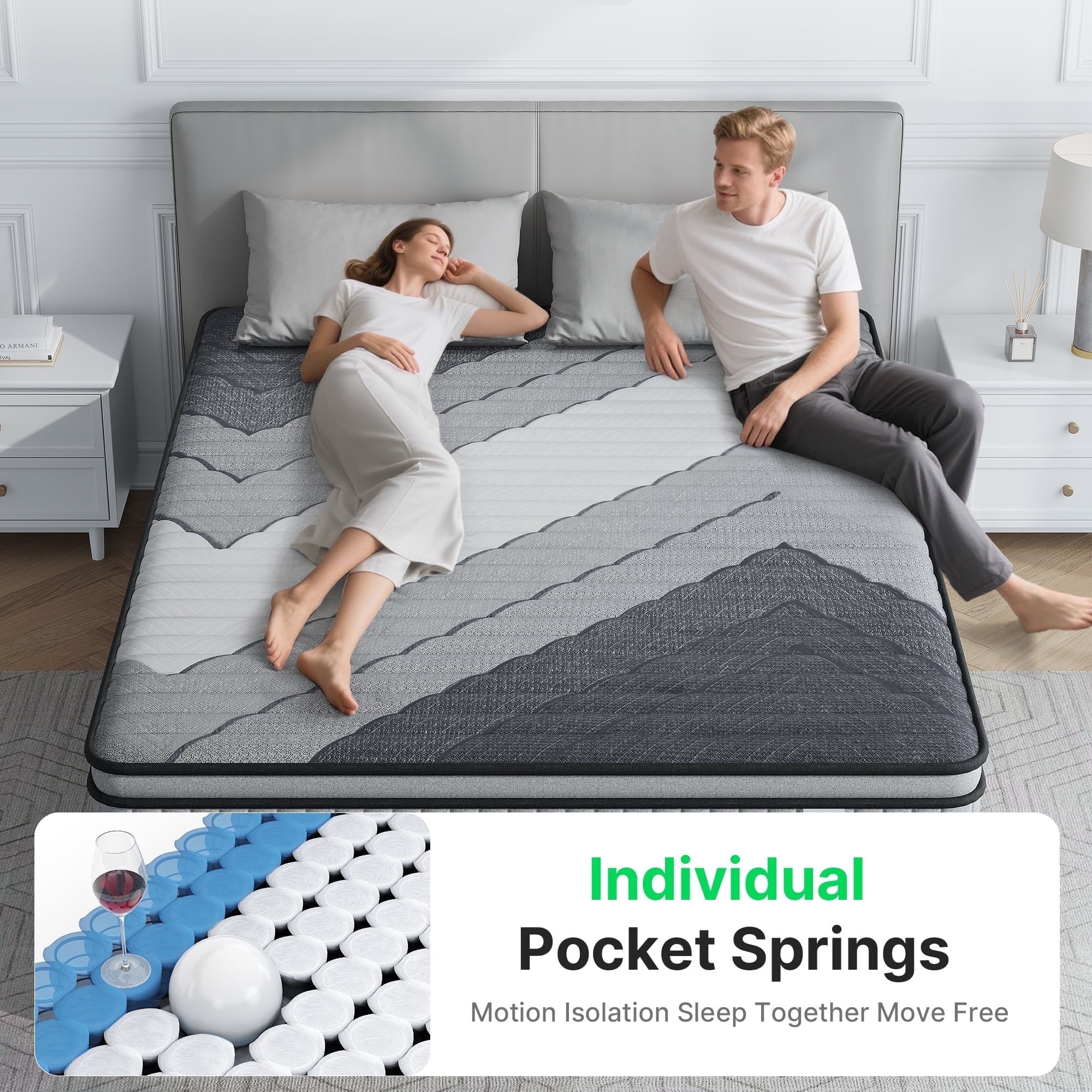 BEHOST 14 inch Queen Size Mattress in a Box, CertiPUR-US Memory Foam, Fiberglass-free & Reinforced Edge Support