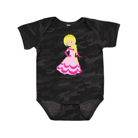 

Inktastic Cute Princess Blonde Hair Princess In Pink Dress Gift Baby Girl Bodysuit