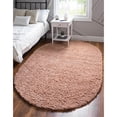 thumbnail image 2 of Unique Loom 3153391 5 x 8 ft. Davos Shag Oval Rug, Dusty Rose, 2 of 2