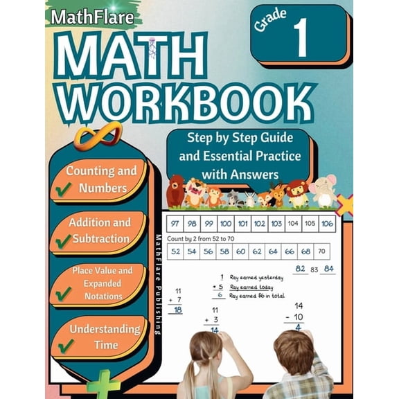 Mathflare Workbooks MathFlare - Math Workbook 1st Grade: Math Workbook Grade 1: Counting, Numbers, Addition, Subtraction, Place Value, Expan, Book 1, (Paperback)
