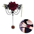 thumbnail image 2 of Fingerless Gloves for Women Subcultures Rose Flower Wristband Cuff Sleeves Decorative Gloves for Girl Wrist Decors, 2 of 9
