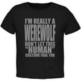 thumbnail image 1 of Halloween Human Werewolf Costume Black Toddler T-Shirt, 1 of 1