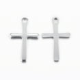 thumbnail image 2 of 20 pc Tarnish Resistant 304 Stainless Steel Charms Cross Pendants Stainless Steel Color 15.5x9.5x0.8mm Hole: 1mm, 2 of 2