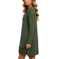 thumbnail image 6 of Tqcoqu Women's Long Sleeve Casual Sweatshirt Dress,Crew Neck Knitted Soft Fall Winter Tunic Dress With Side Slits, 6 of 8
