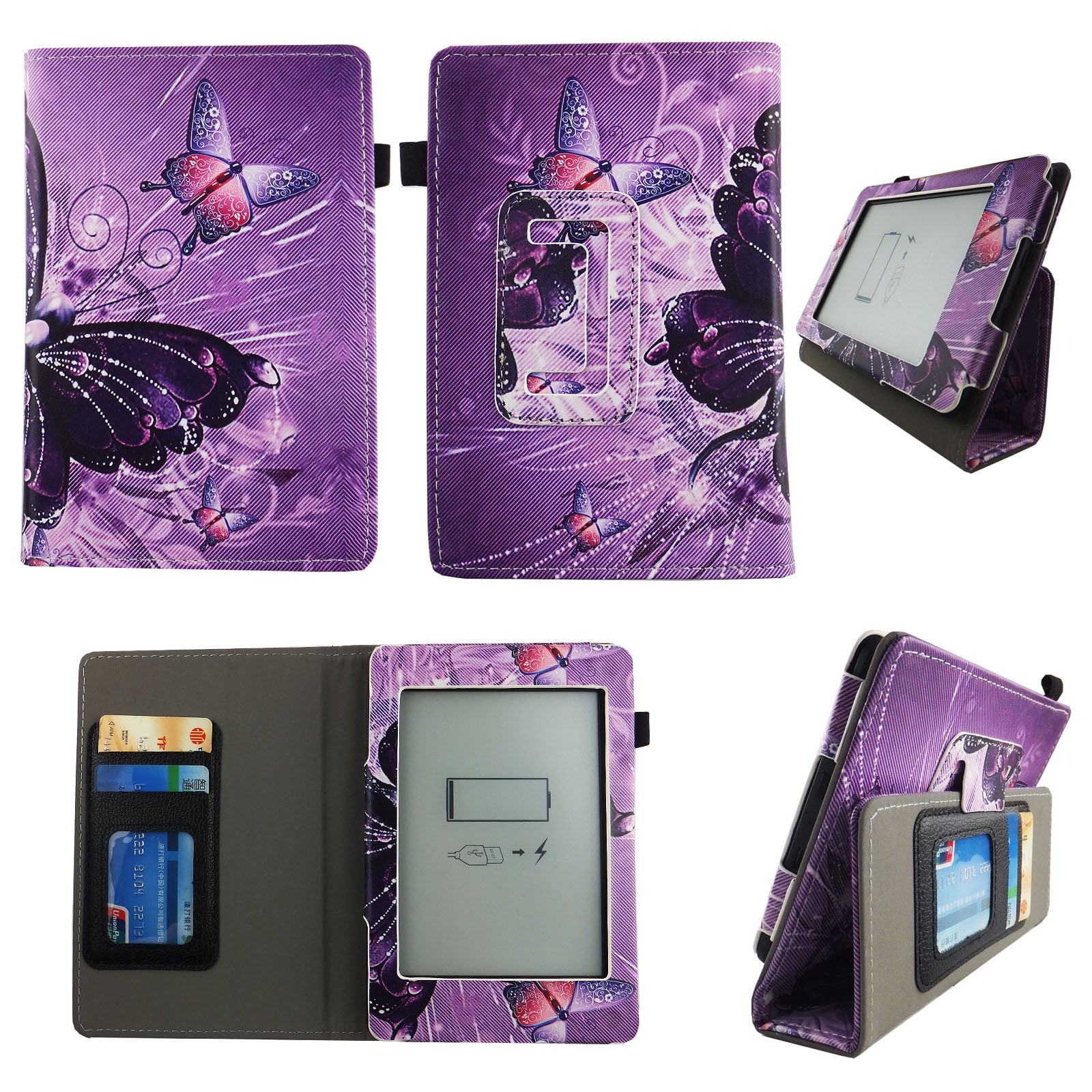 For kindle paperwhite Case 6 inch Slim Thinnest PU Leather Folio Stand