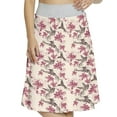 thumbnail image 1 of Women's Hummingbirds Vintage Swirls Flowers A-line Printed Skirt Casual Wear, 2XL, Cream Maroon Black, by Ambesonne, 1 of 1