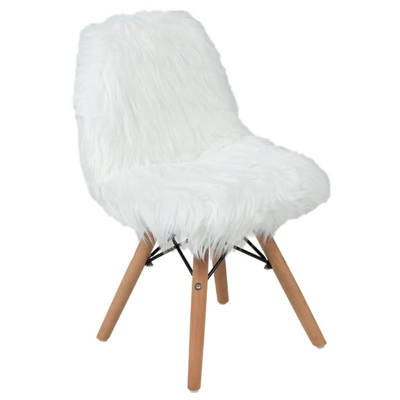 Flash Furniture Cody Kids Shaggy Dog Accent Chair, White