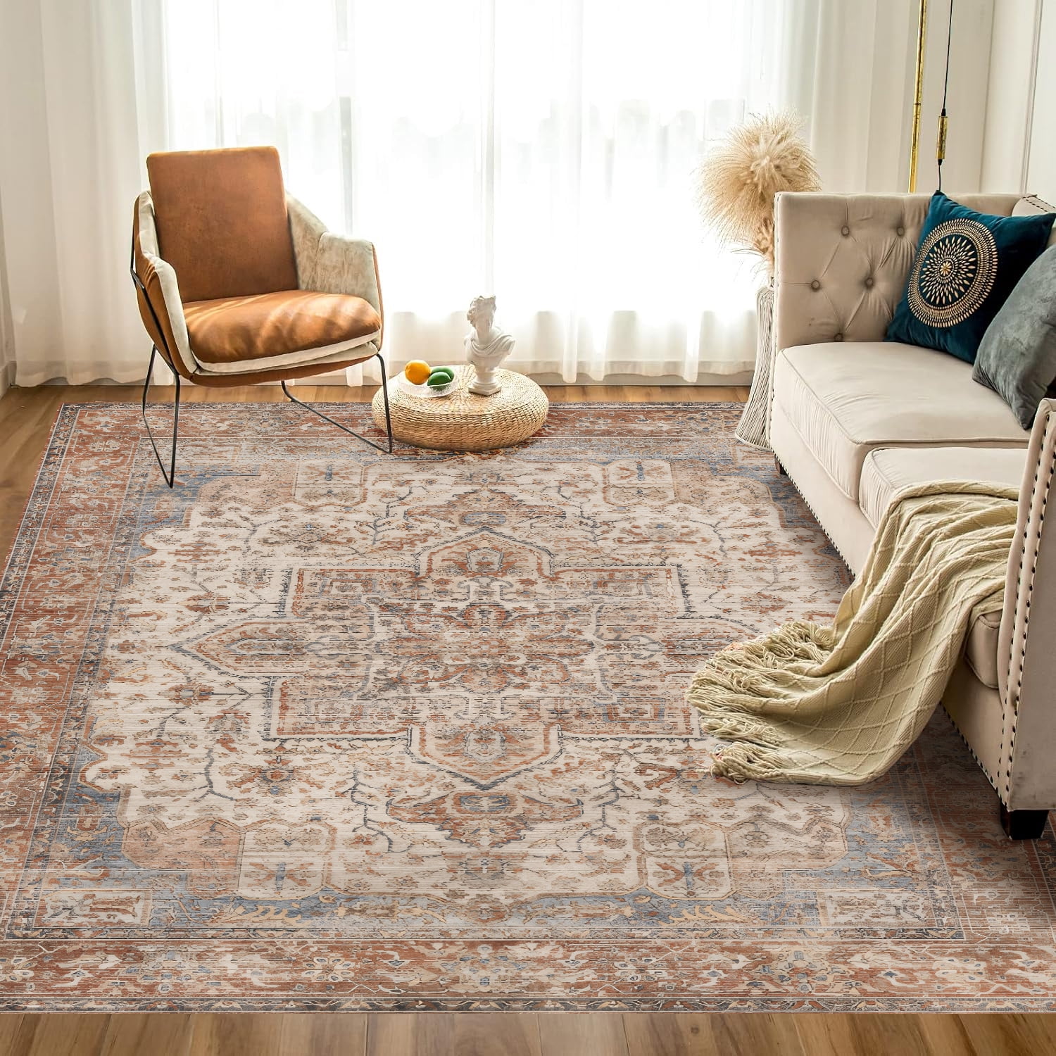Sanmadrola 5x7 Area Rugs for Living Room Carpet Washable Rug Non Slip for Kitchen Entryway Bathroom Bedroom Office