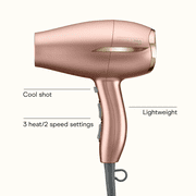INFINITI PRO CONAIR Frizz-Free Compact Hair Dryer, Ionic Technology for Smooth, Shiny Hair