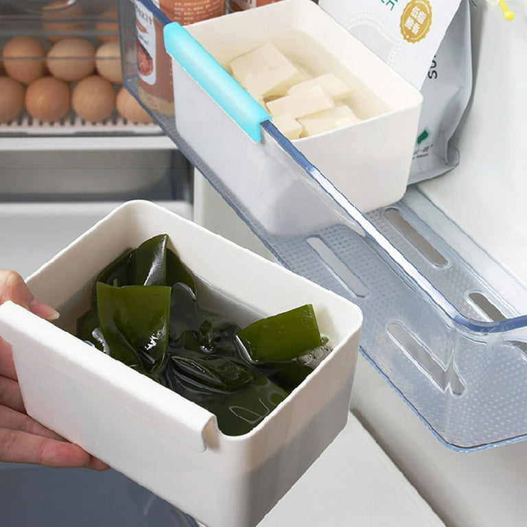Refrigerator Storage Box 4/6 Grid Food Organizer Fridge Box Drain Basket  Clear
