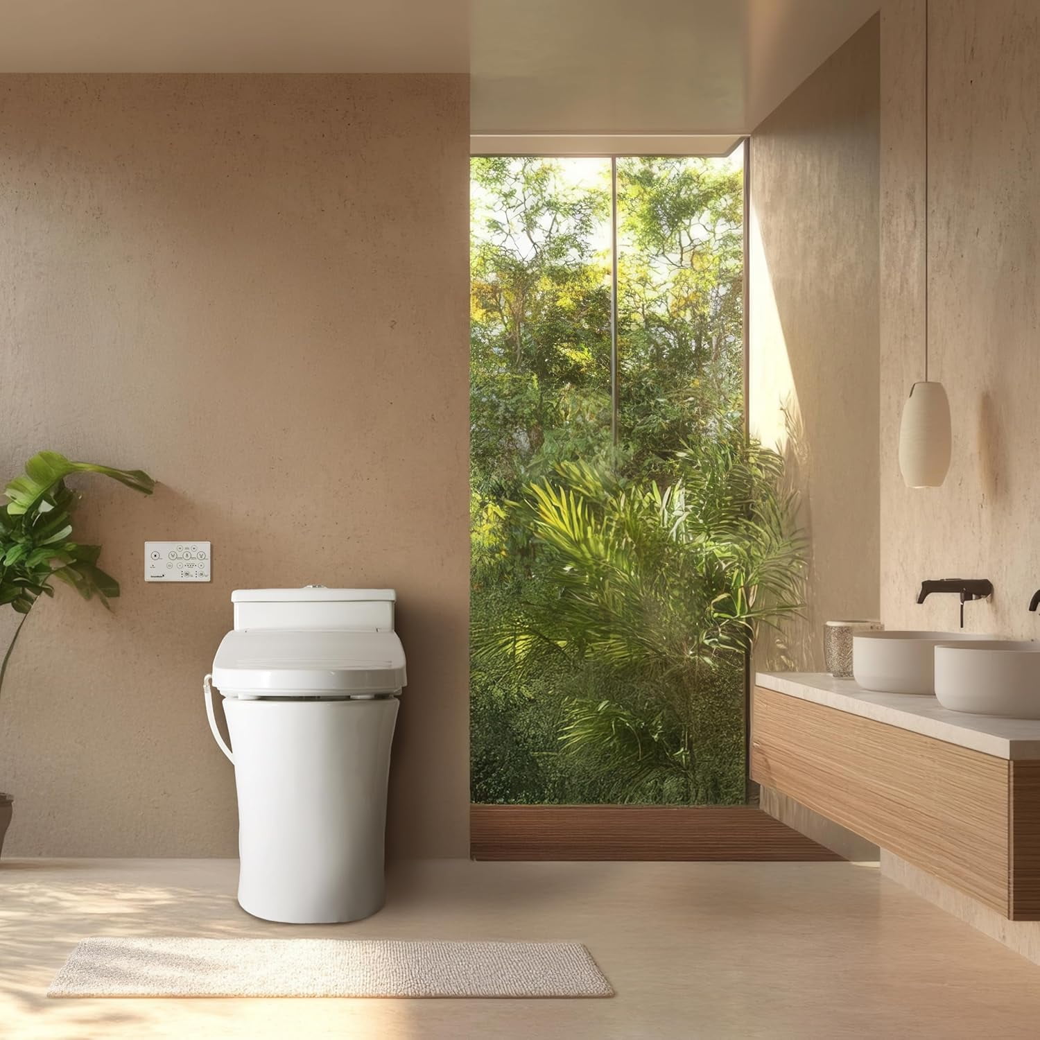 SmartBidet® SB-2400ER Electric Smart Bidet™ Seat for Elongated Toilets and French Curve Toilets with Remote Control, LED Night Light, Heated Seat