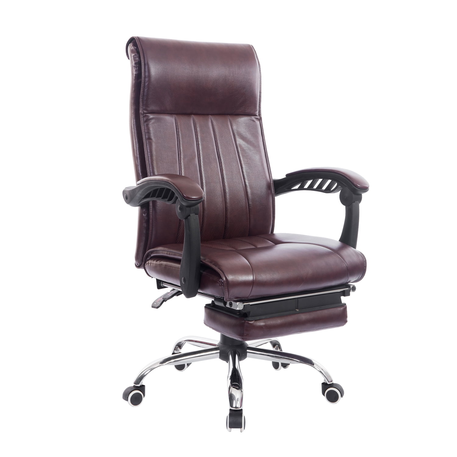 Homcom High Back Executive Swivel Office Chair W Footrest Brown Homcom High Back Executive Swivel Office Chair W Footrest Brown Com