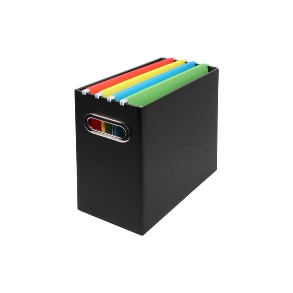 Collapsible File Organizer Box with Handle, Filing Organizer for Home or Office, Small Portable File Box