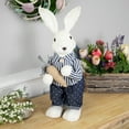 thumbnail image 2 of Northlight Standing Boy Bunny with Carrot Easter Figure Decoration - 19" - Navy Blue, 2 of 6