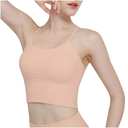 Tnhcen Backless Sports Bra Women s Sports Bra Fitness Running Shockproof Tank Top Front Zipper No Steel Ring Comfort Sports Bra Bralette Breathable Underwear for Women  Orange  M