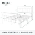 Allewie Queen Size Metal Platform Bed Frame with Victorian Style