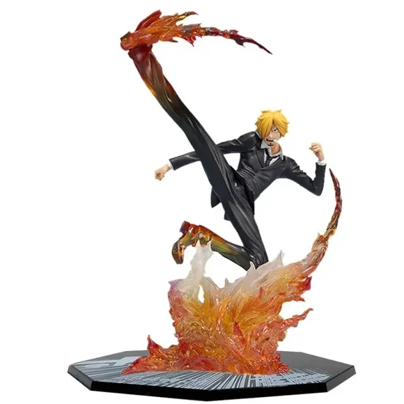 One Piece Anime Monkey D Luffy Roronoa Ace Vinsmoke Sanji Action Figures Dolls PVC Model Collectible Stunt Toy Decoration Gift