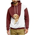 thumbnail image 2 of Pet Carrier Hoodie for Men Color Block Kitten Cat Puppy Holder Kangaroo Pocket Cozy Soft Dog Pouch Winter Drawstring Oversized Sweatshirt with Pockets Pullover Top Hoodies, 2 of 5
