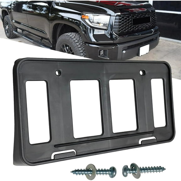 Front Bumper License Plate Frame Bracket Holder Compatible with 2014 2015 2016 2017 2018 2019 2020 2021 Toyota Tundra