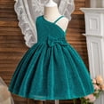 thumbnail image 4 of XASZHN Robe d'Été pour Filles Robe de Concours pour Enfant Fille Robe de Fête Nœud Sans Manches Robe Longue Robes Vert 3-4 Ans Robe d'Été Décontractée pour Enfants, 4 of 9