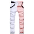 thumbnail image 3 of Jeans ajustados de corte recto para hombre Jeans de mezclilla elásticos lavados informales Los más vendidos, 3 of 4
