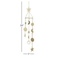 thumbnail image 3 of DecMode 39" Gold Metal Moon and Star Windchime, 3 of 9